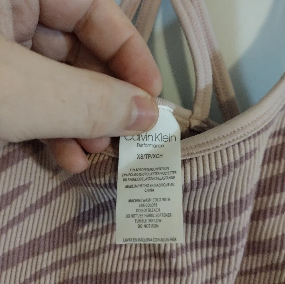 NWT Calvin Klein Performance Sports Bra Size XS Color Pink Zebra Stripes - Picture 5 of 6